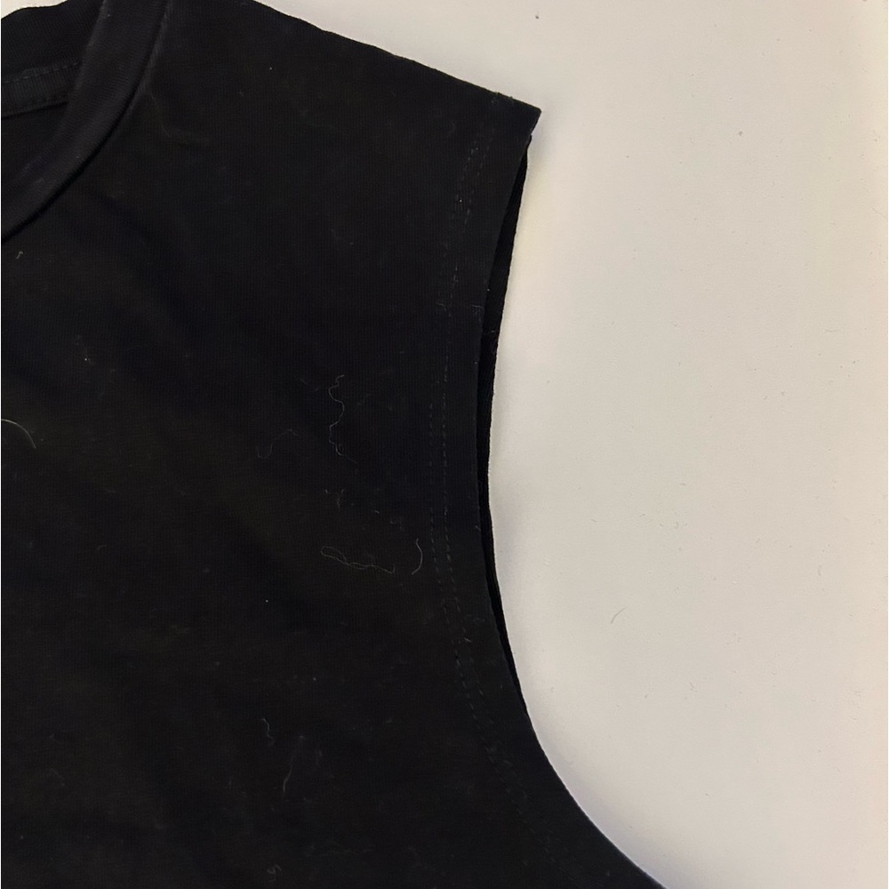 Zara, black cropped shirt.